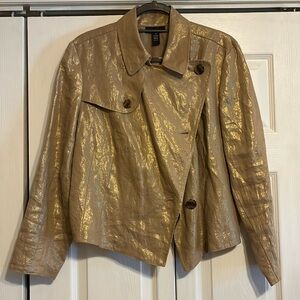 Alfani Women's Shimmering Gold Trench Coat Blazer